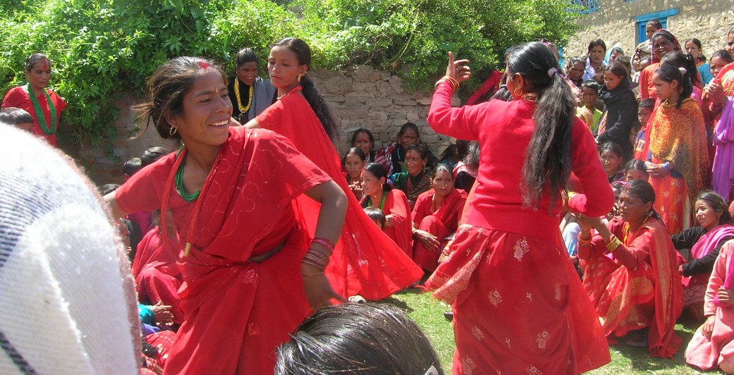 Nepali women in Jumla dancing in Teej 